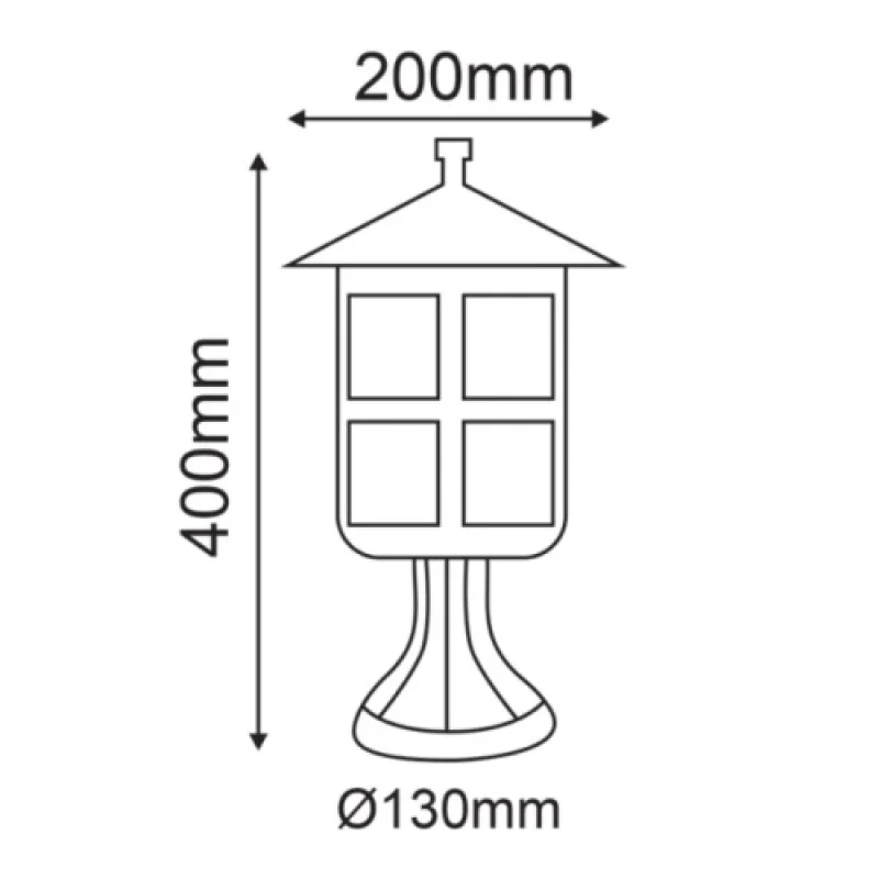 Cres HI6503 – ACA Lighting garden bollard in rust brown, 1X60W, IP44