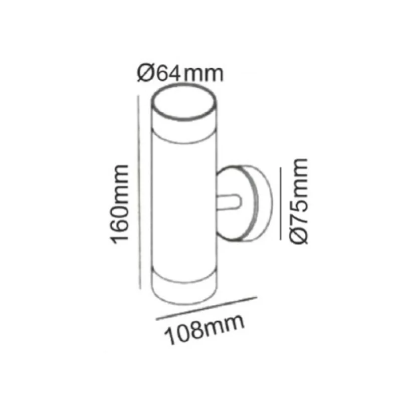 ACA Lighting HI7031A – фасаден аплик в матиран хром, 2X35W, IP65