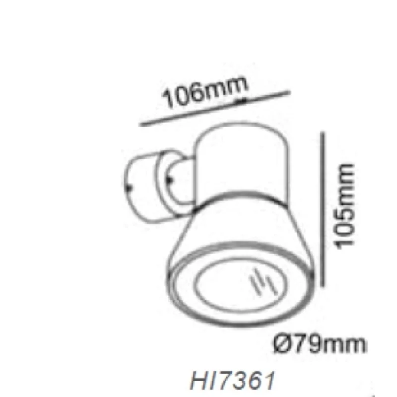 ACA Lighting HI7361 – facade wall light in grey, 1X35W, IP54