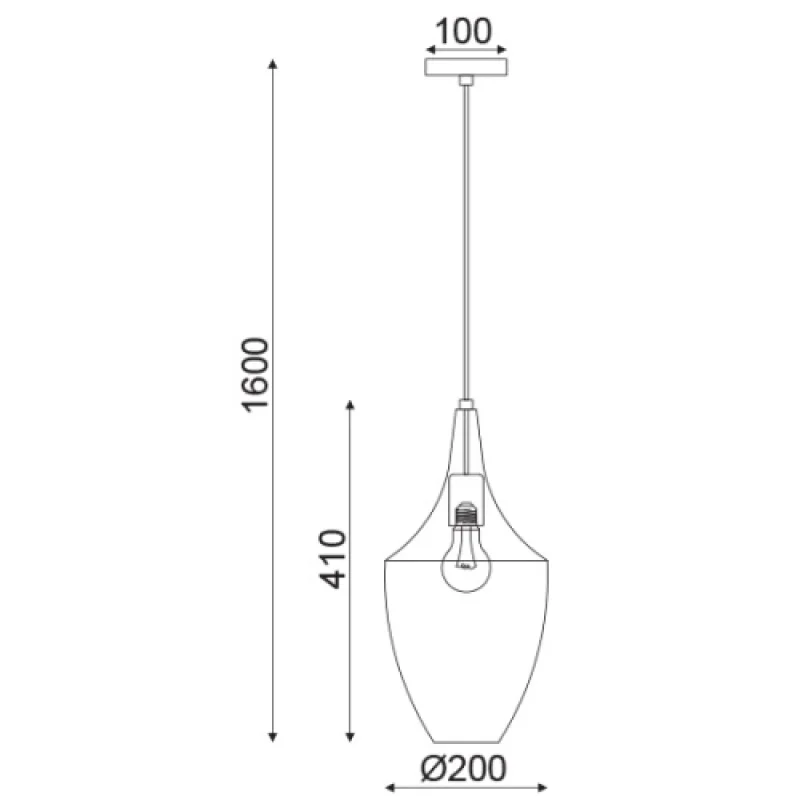 Pleiades OD90901PC – ACA Lighting пендел, 1X60W
