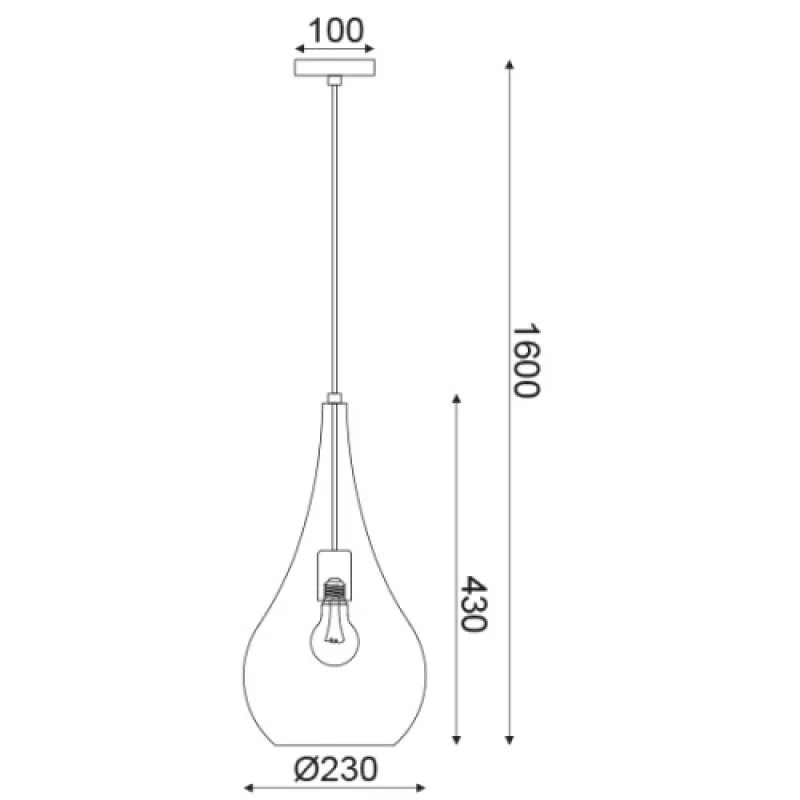 Pleiades OD90911PCH – ACA Lighting пендел, 1X60W