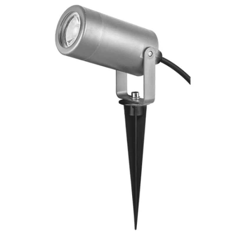 Наземна лампи ACA Lighting SL7030G – градински прожектор с колче за земя в сив, 1X5W, IP65
