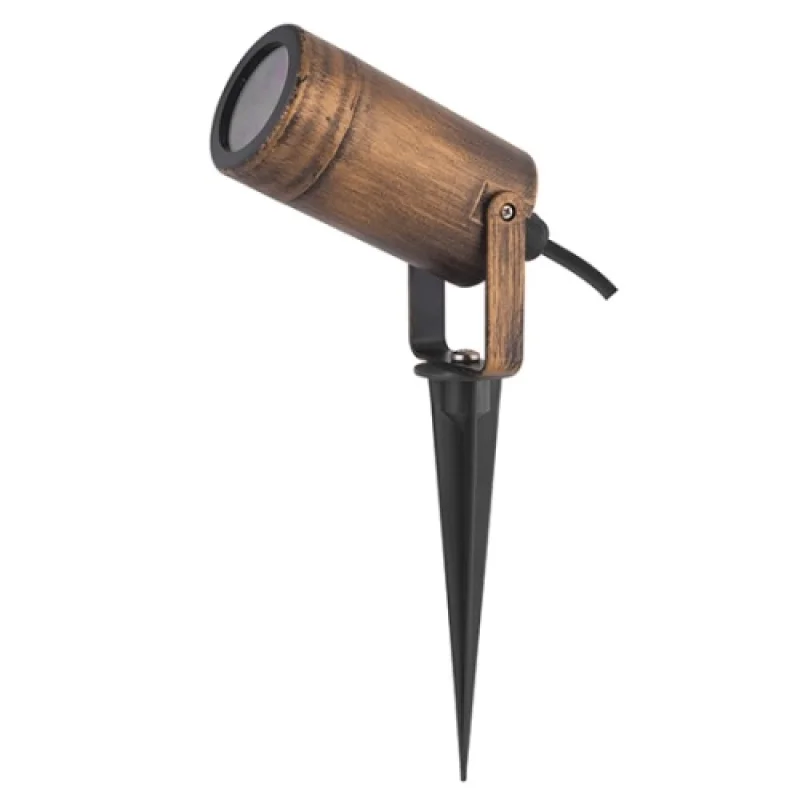 Наземна лампи ACA Lighting SL7030R – градински прожектор с колче за земя в ръждиво кафяв, 1X5W, IP65