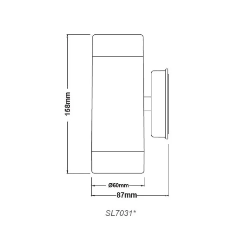 Outdoor SL7031W – ACA Lighting facade wall light in white matt, 2X5W, IP44