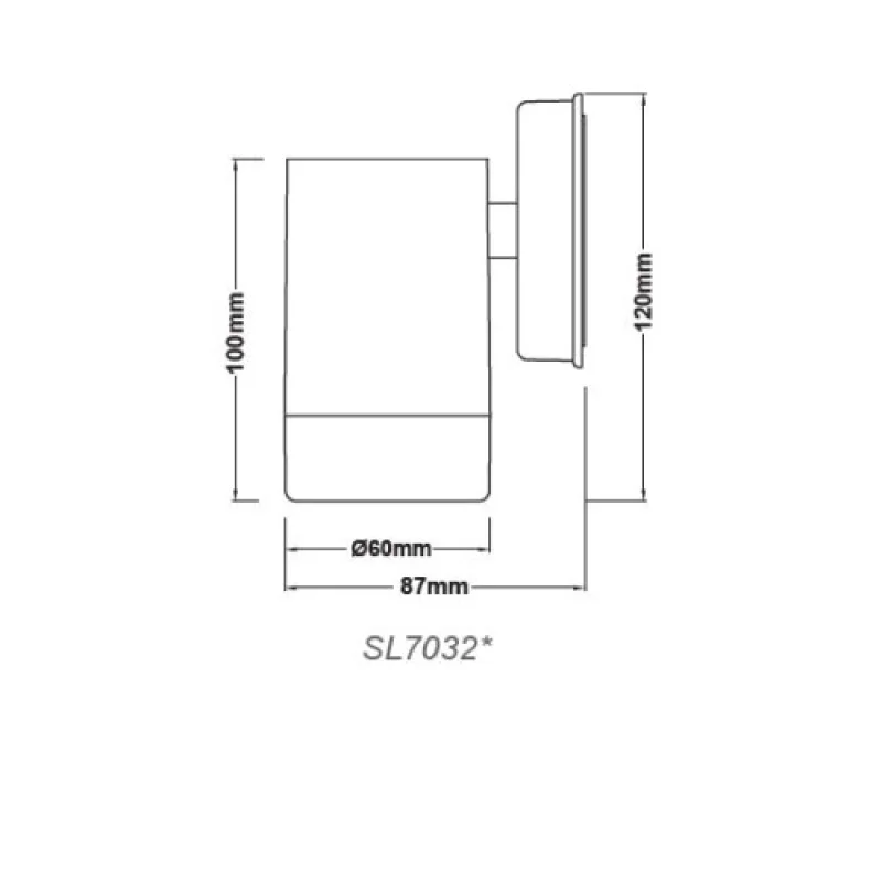 Outdoor SL7032G – ACA Lighting фасаден аплик в сив, 1X5W, IP44
