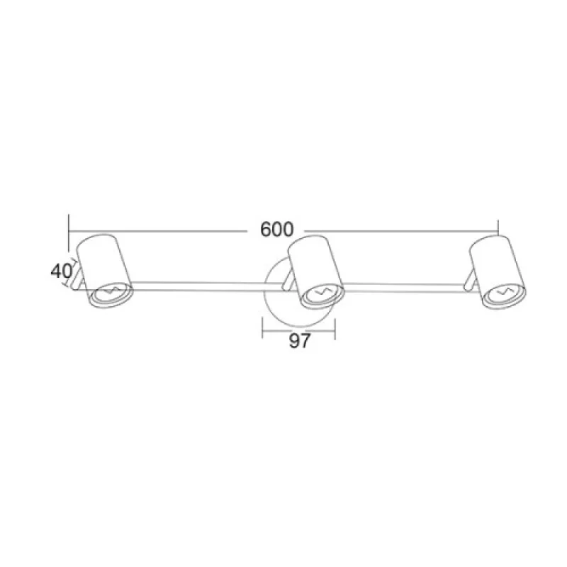 Orfeas SUH1893TB – ACA Lighting спот в черен, 3x50W