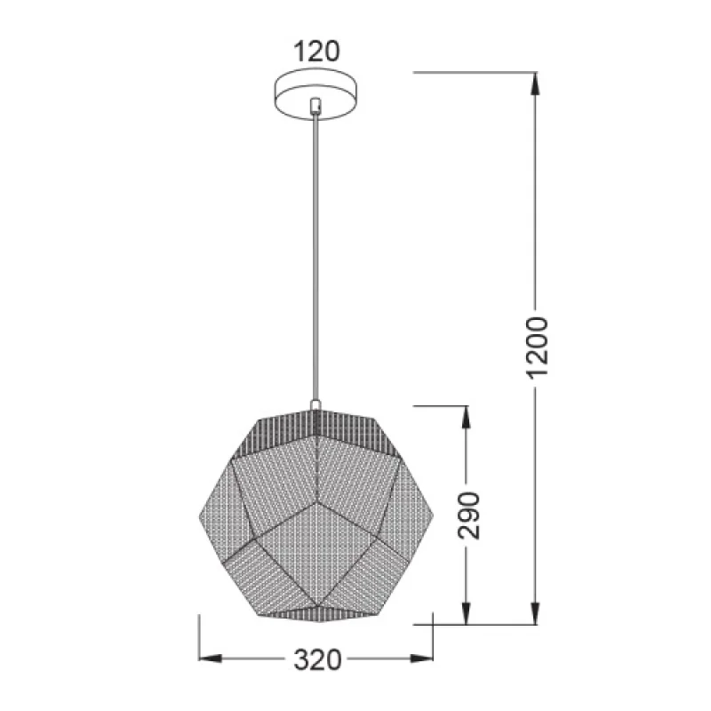 Morocco V35029CH – ACA Lighting пендел в хром, 1X40W