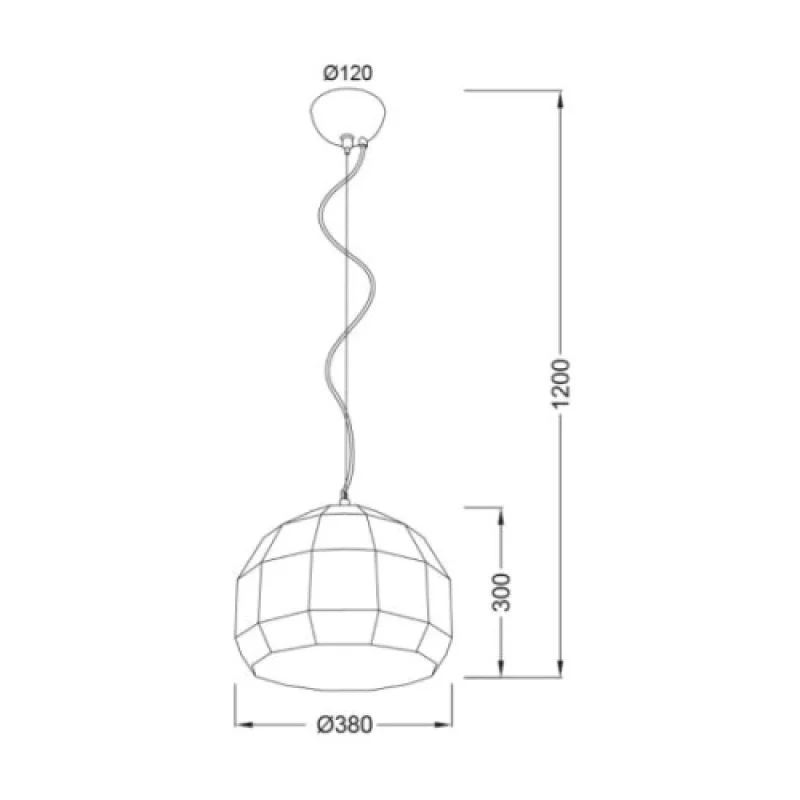 Polygon V35077BG – ACA Lighting пендел в черен, 1X40W