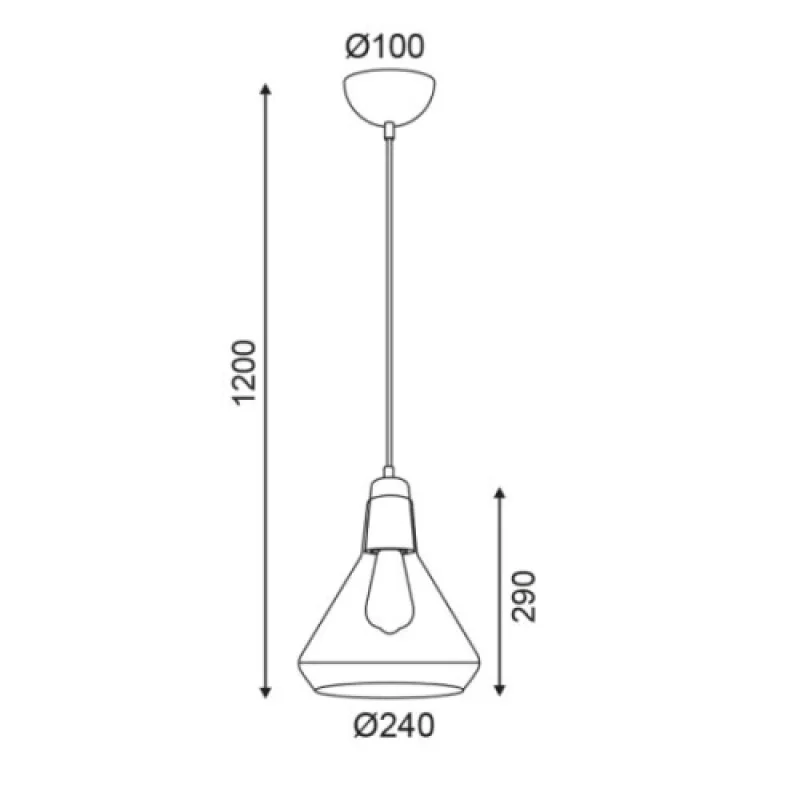 Cielos V36035RG – ACA Lighting pendant in polished copper, 1X40W