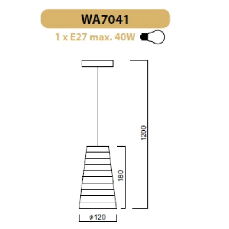 ACA Lighting WA7041 – пендел в хром, 1X60W