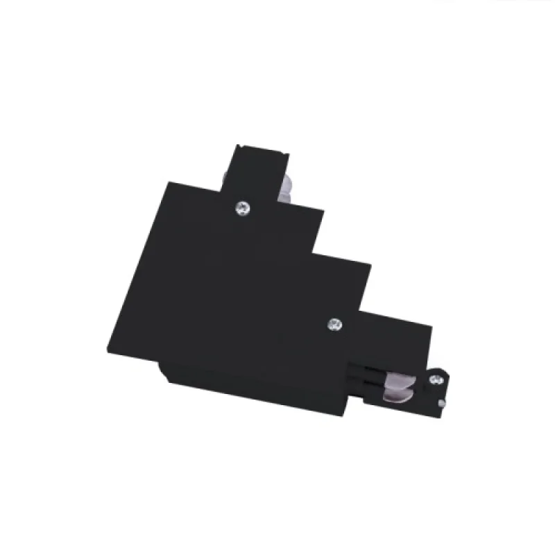 Connector ACA Lighting 4WRELB – corner connector for three-phase track for recessed mounting in black, IP20