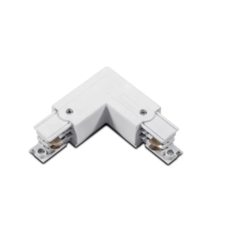 Connector ACA Lighting 4WLW – corner connector for three-phase busbar in white, IP20