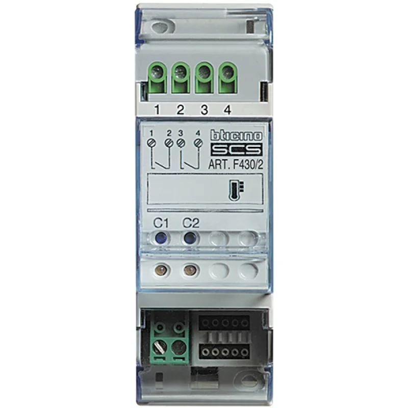 Actuator 2 relays thermostat for DIN track 2M - bticino My Home