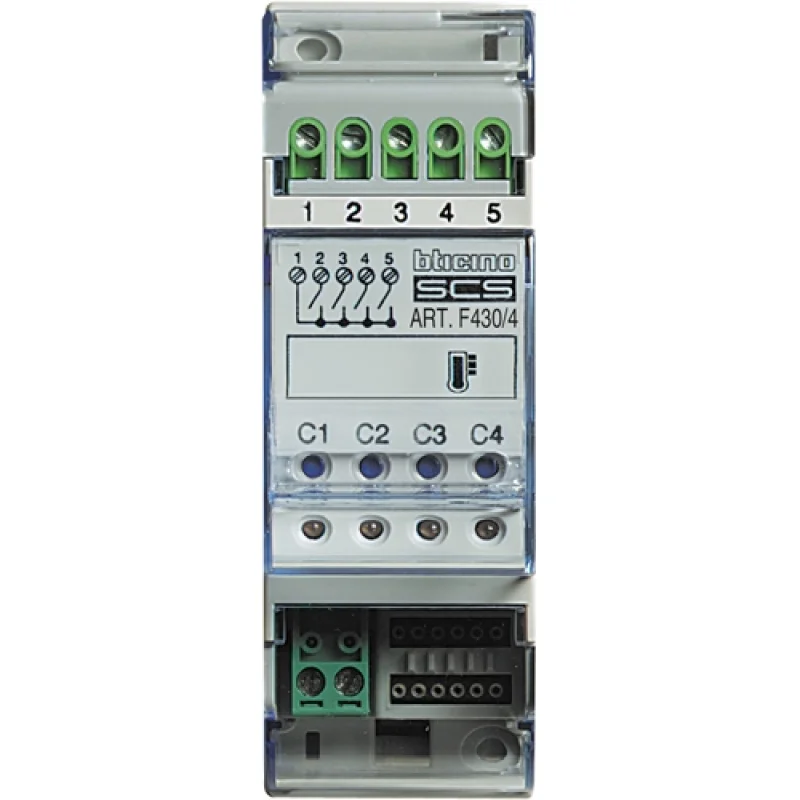 Actuator 4 relays thermostat for DIN track 2M - bticino My Home