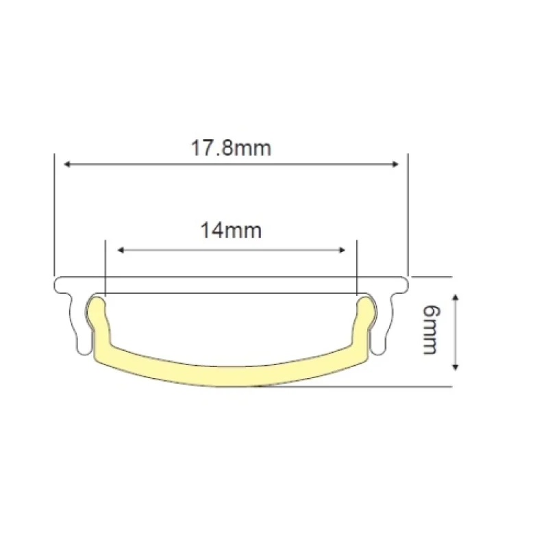 Алуминиев огъваем профил за външен монтаж за LED лента P114NU100MB – ACA Lighting пендел в черен