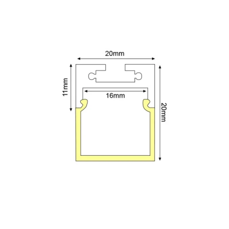 ACA Lighting P28NU – aluminium profile for outdoor mounting for LED strip in grey