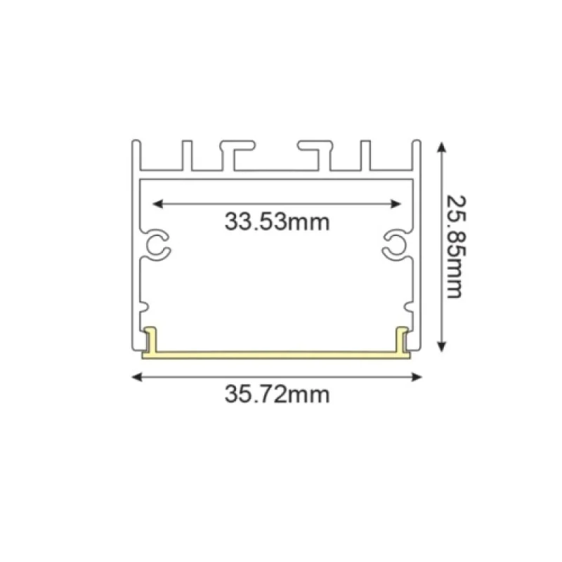 ACA Lighting P217UW – алуминиев профил за външен монтаж за LED лента в бял