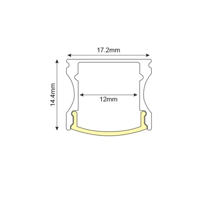 ACA Lighting P113UB – aluminium profile for outdoor mounting for LED strip in black