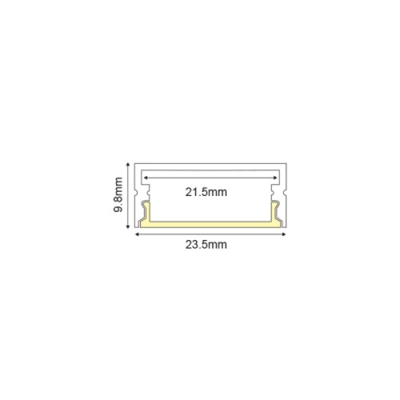 ACA Lighting P117UW – алуминиев профил за външен монтаж за LED лента в бял