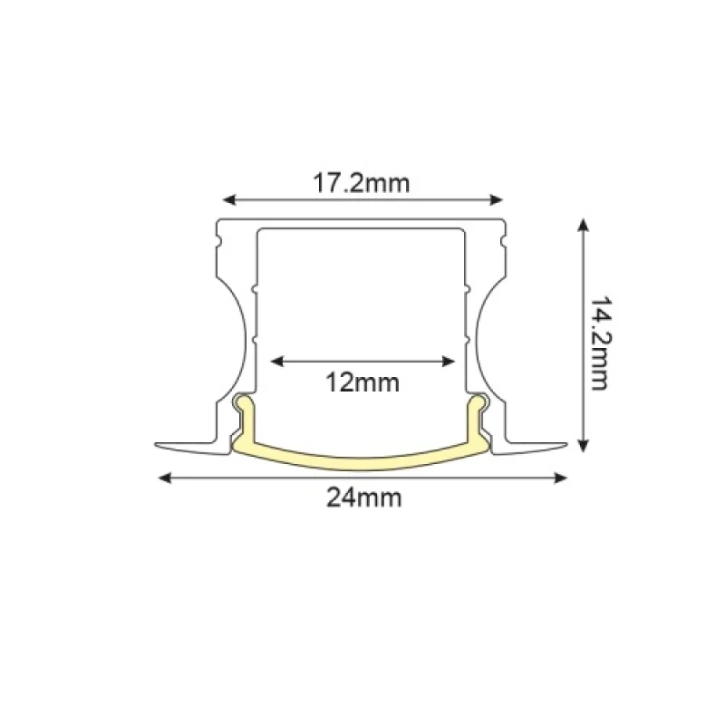 ACA Lighting P115UW – aluminium profile for recessed mounting for LED strip in white