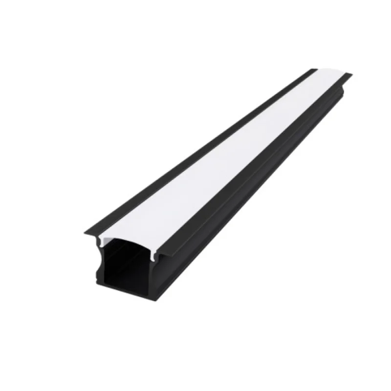 LED Strips ACA Lighting P115UB – aluminium profile for recessed mounting for LED strip in black
