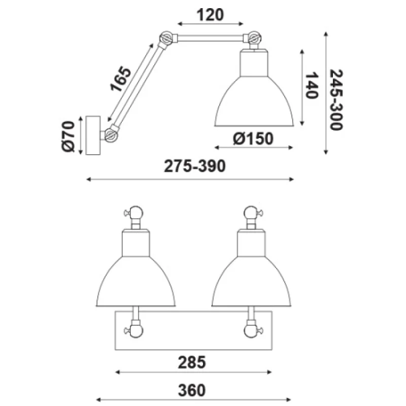 Thalassa EG168872WR – ACA Lighting wall light, 2X60W