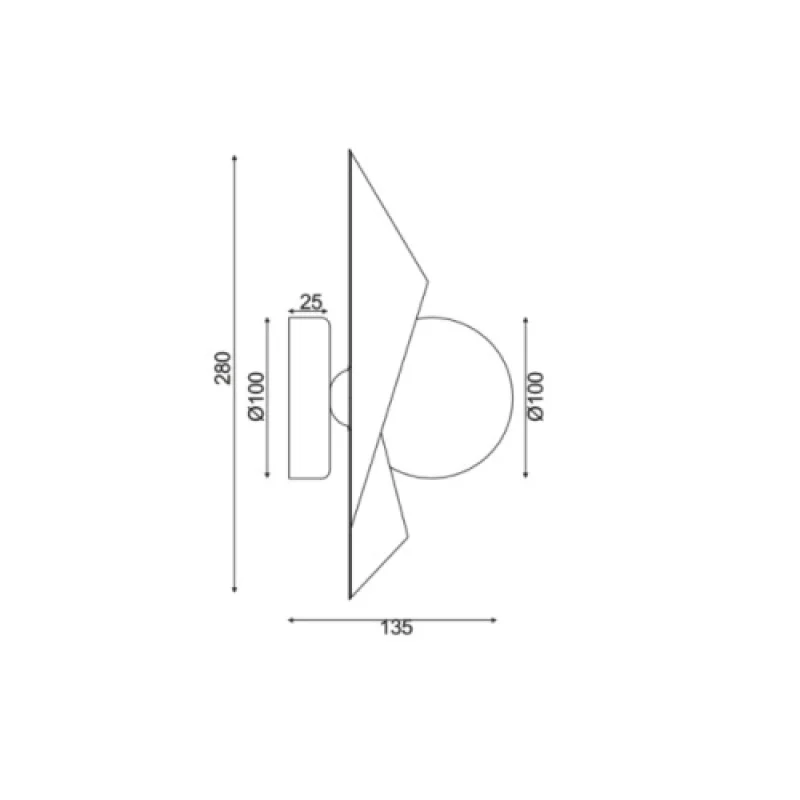Polygon HL42591W28BG – ACA Lighting аплик в черен, 1X40W