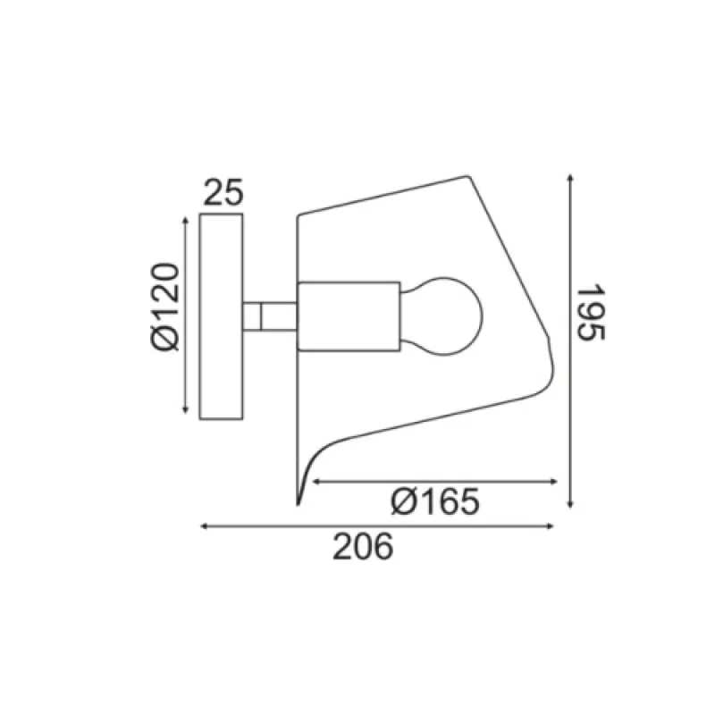 Monet HM481W21BK – ACA Lighting аплик в черен, 1X40W
