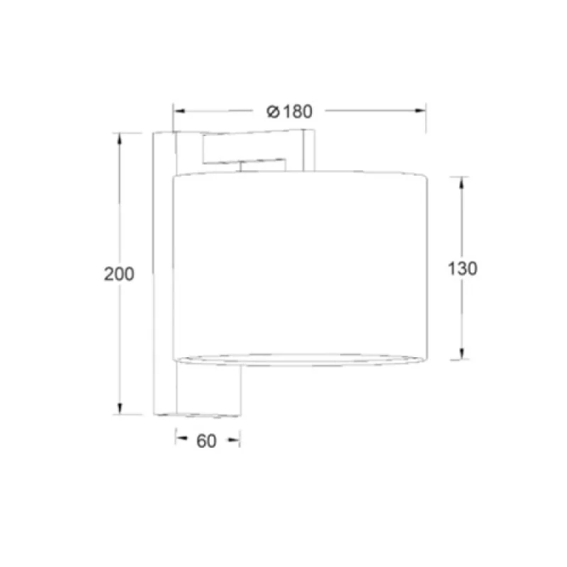 Circe OD5612BN – ACA Lighting wall light in matt chrome, 1x60W