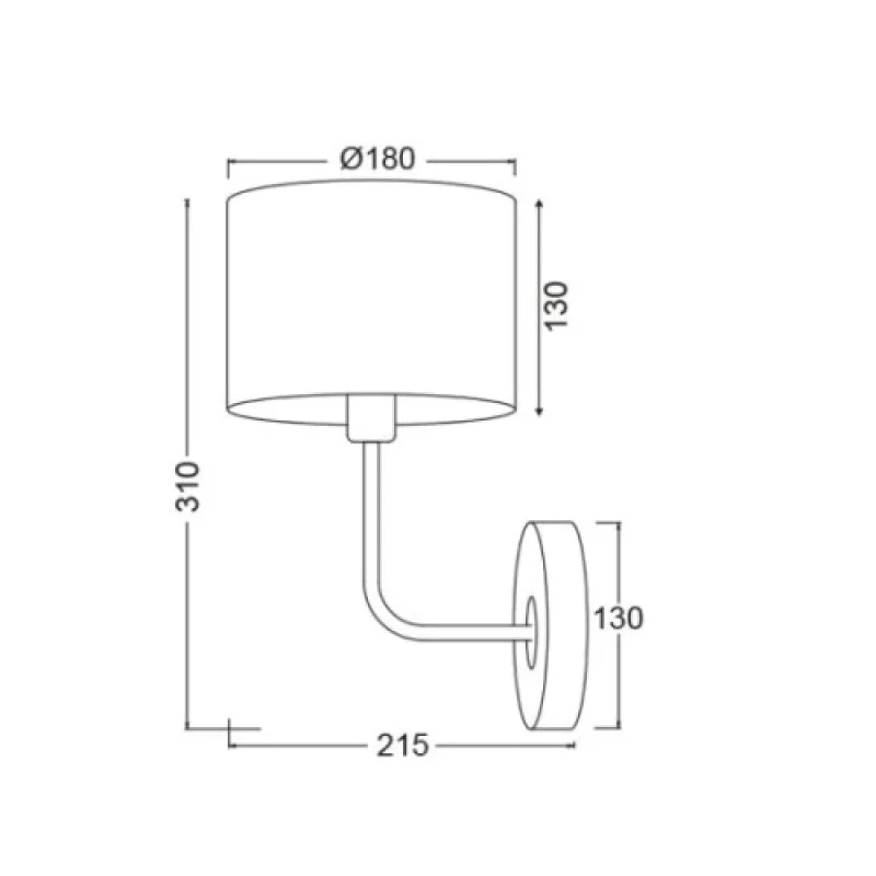 Yasmine OD6508WBK – ACA Lighting аплик в черен, 1X60W