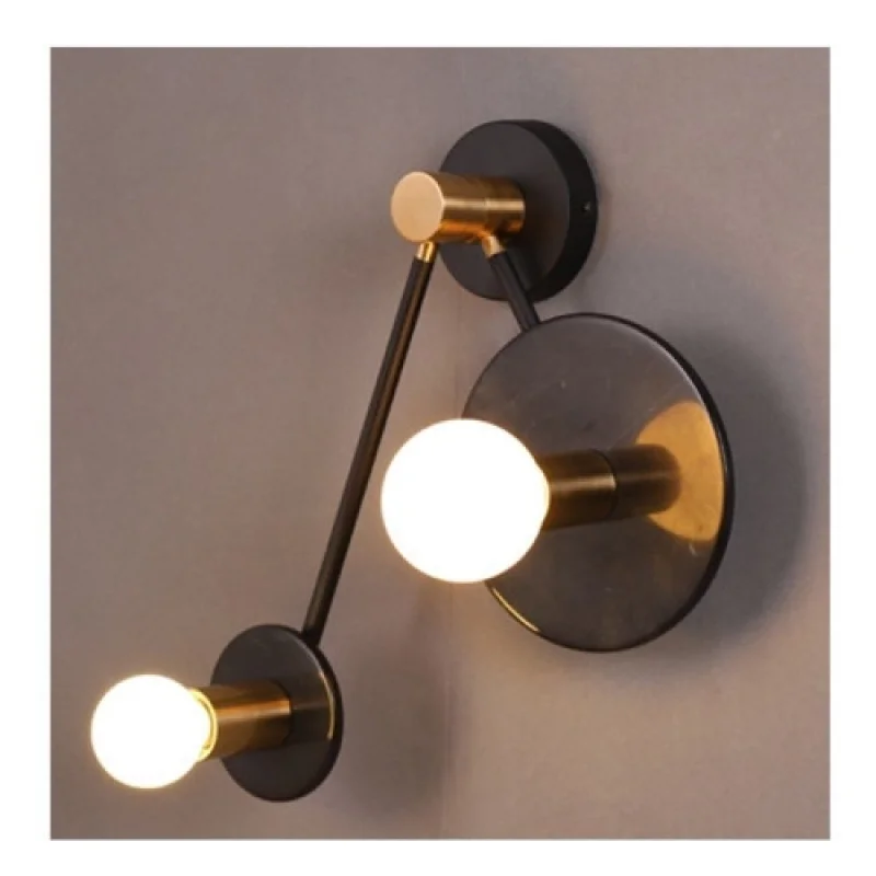 Clock OD742W74BM – ACA Lighting wall light in black, 2X40W