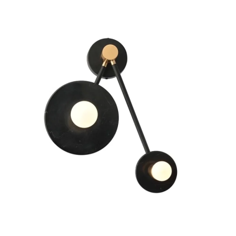 Wall Lights Clock OD742W74BM – ACA Lighting wall light in black, 2X40W