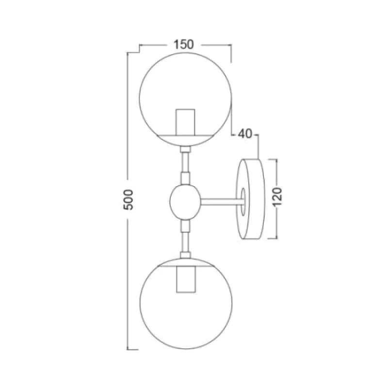 Bombay OD807002W – ACA Lighting аплик в черен, 2X40W