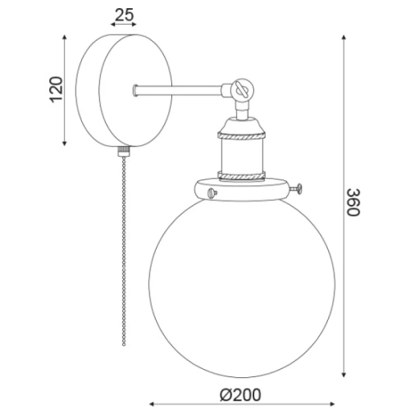 Taro OD90681WB – ACA Lighting аплик, 1X60W