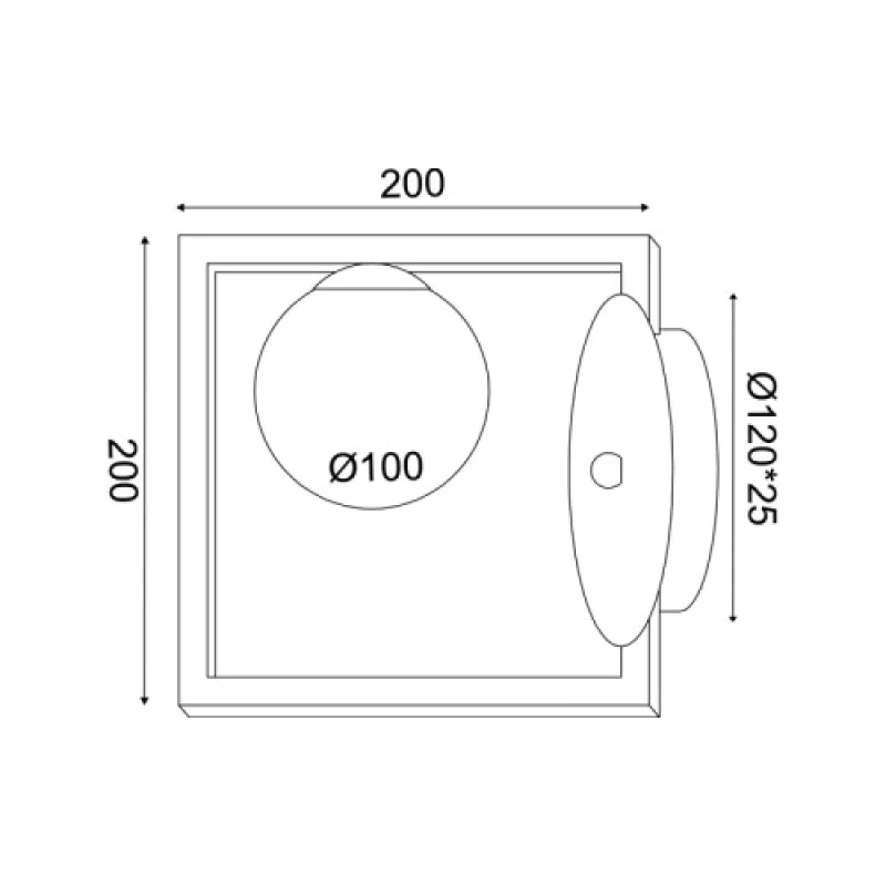 Quadro OD91221W – ACA Lighting wall light in black