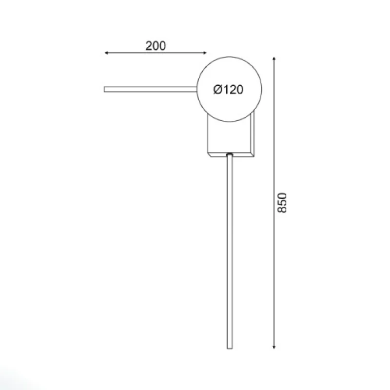 Cyclops OD94581WLB – ACA Lighting аплик в черен, 1X7W