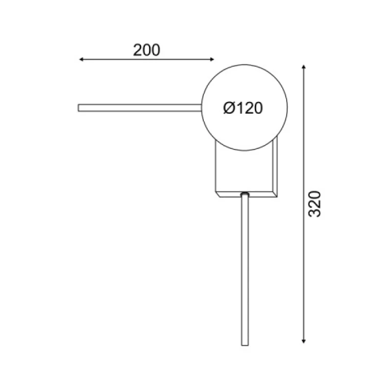 Cyclops OD94581WSB – ACA Lighting wall light in black, 1X7W