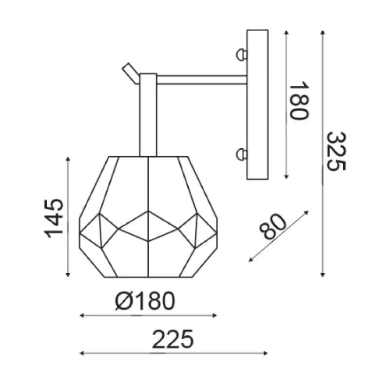 Diamondra V371481WC – ACA Lighting аплик, 1X60W