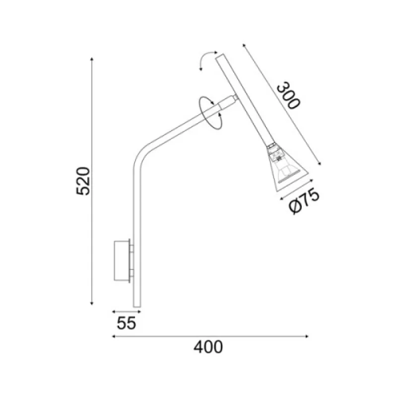 Clouzot GOLD YL22801WGD – ACA Lighting аплик в матиран месинг, 1X10W