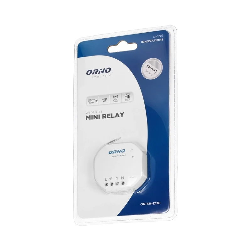 Wireless RF controllable mini switch, White - ORNO Smart home
