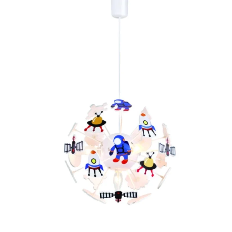 Space MD160224SP – ACA Lighting детски пендел в бял, 4X40W