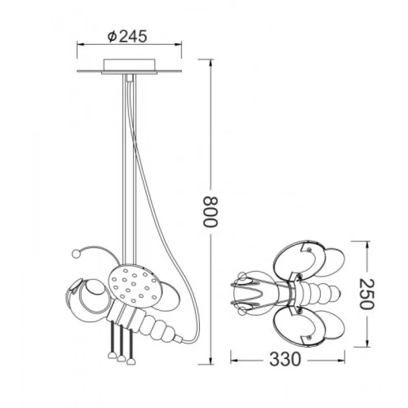 Honey MD20081A – ACA Lighting пендел в розов, 1X40W