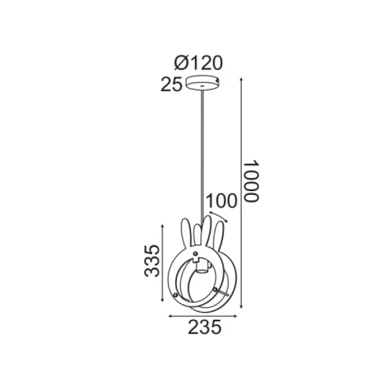 Farma ZM421P24 – ACA Lighting pendant in pink, 1X60W