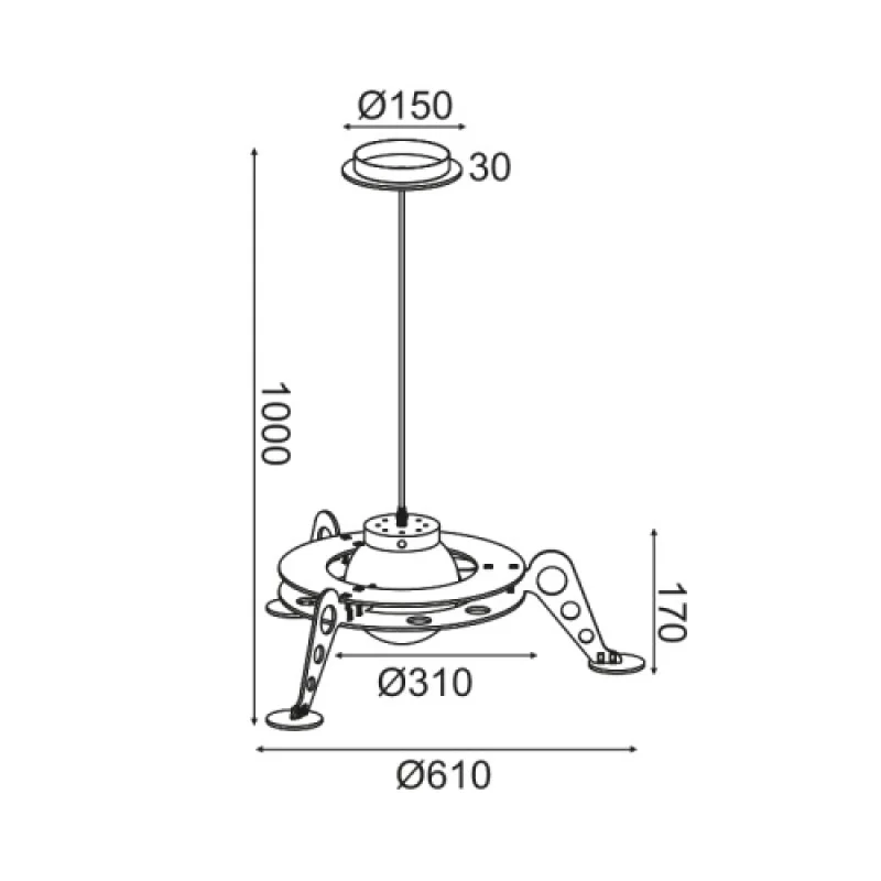 Nasa ZM681P61 – ACA Lighting пендел в син, 1X60W