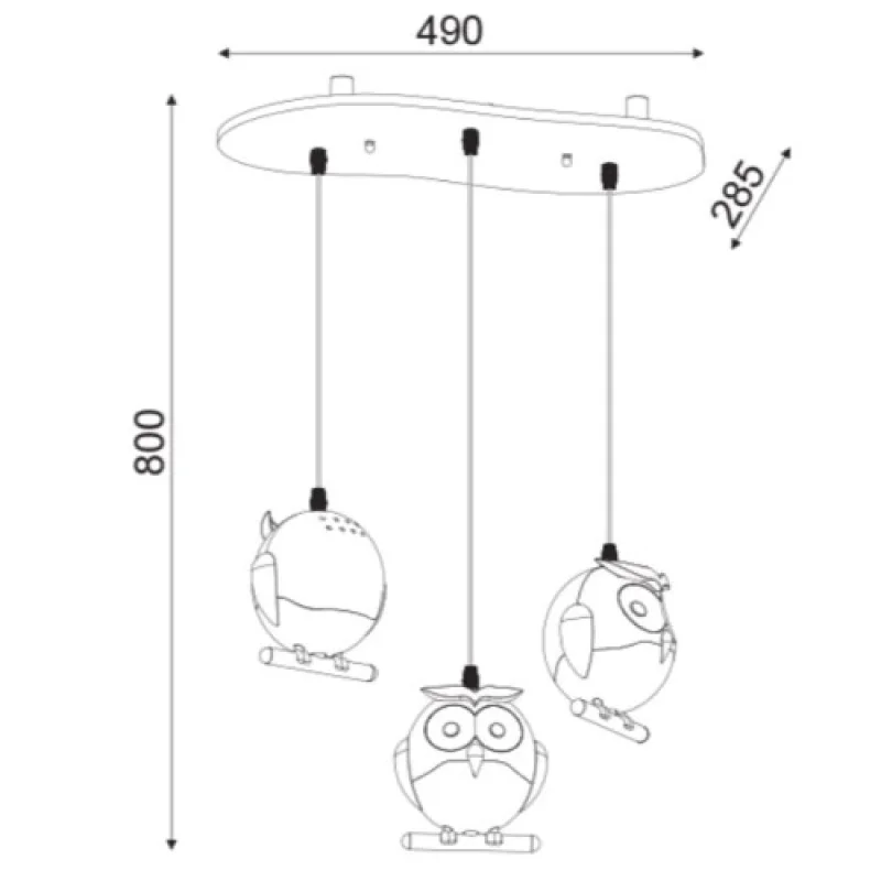 Kokka ZN160203PP – ACA Lighting pendant, 3X40W