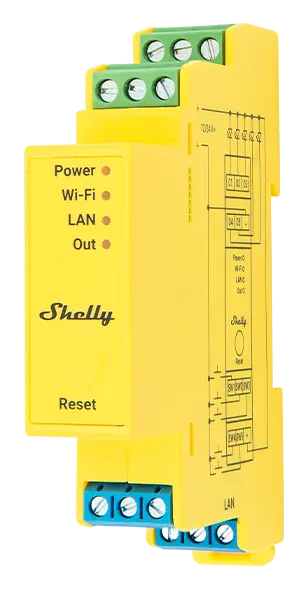 Shelly Димер 5x за ленти 192W@12V, 384W@24V с мерител за DIN монтаж Shelly PRO RGBWW PM