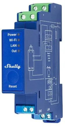 Shelly Димер Smart 1х 0/1-10V с мерител за DIN монтаж Shelly Pro Dimmer 0/1-10V PM