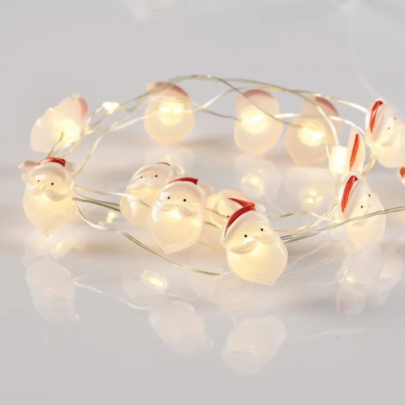 Коледно осветление Дядо Коледа X07151103 – ACA Lighting лампички на медна жица, 15 LED, топло бяло, на батерии 2×AA, IP20