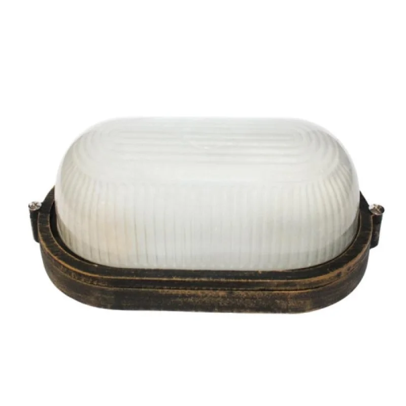 Външно стенно осветление Bulkhead FACADE WALL HI5032R – ACA Lighting фасаден аплик в антично кафяв, 1X15W, IP54