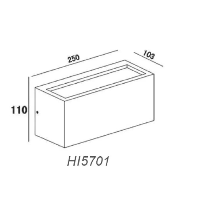 Cube IP54 HI5701 – ACA Lighting фасаден аплик в сив, 1X18W, IP54